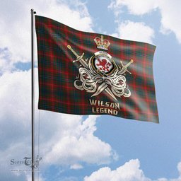 ScotsTee Shop Scottish Wilson Modern Clan Crest Tartan Flag The Golden Sword of Courageous Legacy Flag