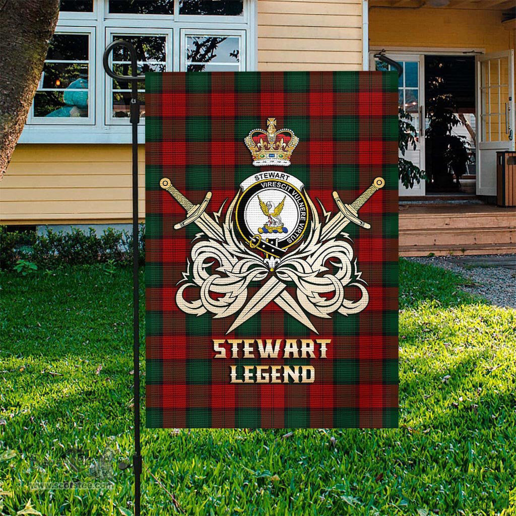 ScotsTee Shop Scottish Stewart of Atholl Clan Crest Tartan Flag The Golden Sword of Courageous Legacy Flag