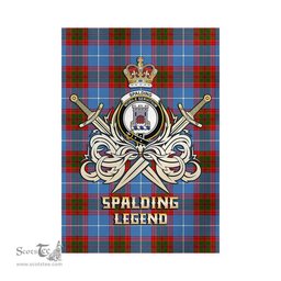 ScotsTee Shop Scottish Spalding Clan Crest Tartan Flag The Golden Sword of Courageous Legacy Flag