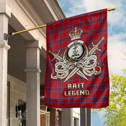 ScotsTee Shop Scottish Rait Clan Crest Tartan Flag The Golden Sword of Courageous Legacy Flag