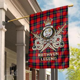 ScotsTee Shop Scottish Ruthven Modern Clan Crest Tartan Flag The Golden Sword of Courageous Legacy Flag