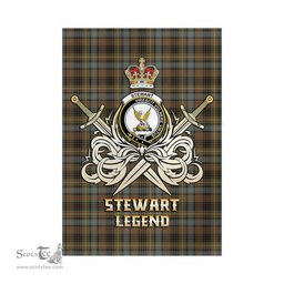 ScotsTee Shop Scottish Stewart Hunting Weathered Clan Crest Tartan Flag The Golden Sword of Courageous Legacy Flag
