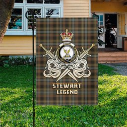 ScotsTee Shop Scottish Stewart Hunting Weathered Clan Crest Tartan Flag The Golden Sword of Courageous Legacy Flag