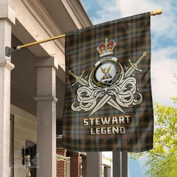 ScotsTee Shop Scottish Stewart Hunting Weathered Clan Crest Tartan Flag The Golden Sword of Courageous Legacy Flag