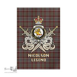 ScotsTee Shop Scottish Nicolson Hunting Weathered Clan Crest Tartan Flag The Golden Sword of Courageous Legacy Flag