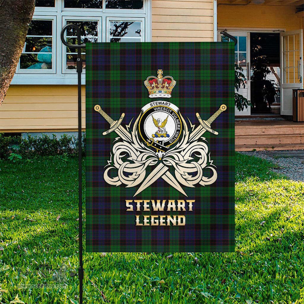 ScotsTee Shop Scottish Stewart Old Clan Crest Tartan Flag The Golden Sword of Courageous Legacy Flag
