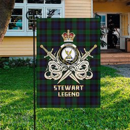 ScotsTee Shop Scottish Stewart Old Clan Crest Tartan Flag The Golden Sword of Courageous Legacy Flag