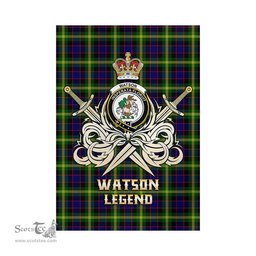 ScotsTee Shop Scottish Watson Modern Clan Crest Tartan Flag The Golden Sword of Courageous Legacy Flag