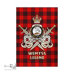 ScotsTee Shop Scottish Wemyss Modern Clan Crest Tartan Flag The Golden Sword of Courageous Legacy Flag