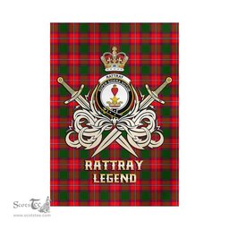 ScotsTee Shop Scottish Rattray Modern Clan Crest Tartan Flag The Golden Sword of Courageous Legacy Flag