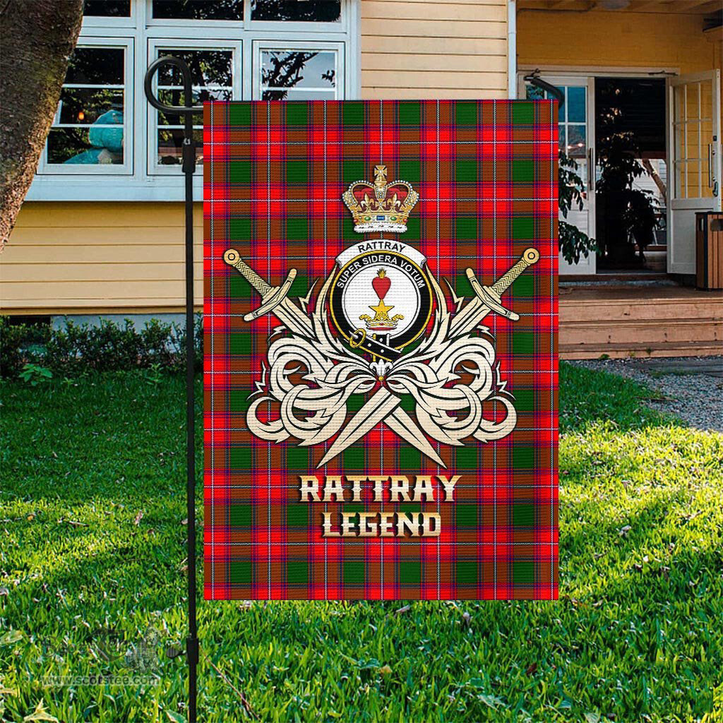 ScotsTee Shop Scottish Rattray Modern Clan Crest Tartan Flag The Golden Sword of Courageous Legacy Flag