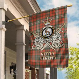 ScotsTee Shop Scottish Scott Ancient Clan Crest Tartan Flag The Golden Sword of Courageous Legacy Flag