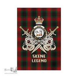 ScotsTee Shop Scottish Skene of Cromar Black Clan Crest Tartan Flag The Golden Sword of Courageous Legacy Flag