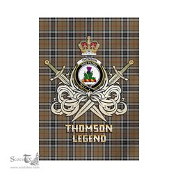 ScotsTee Shop Scottish Thomson Camel Clan Crest Tartan Flag The Golden Sword of Courageous Legacy Flag