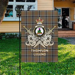 ScotsTee Shop Scottish Thomson Camel Clan Crest Tartan Flag The Golden Sword of Courageous Legacy Flag