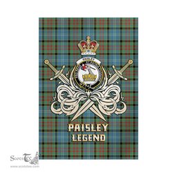 ScotsTee Shop Scottish Paisley Clan Crest Tartan Flag The Golden Sword of Courageous Legacy Flag