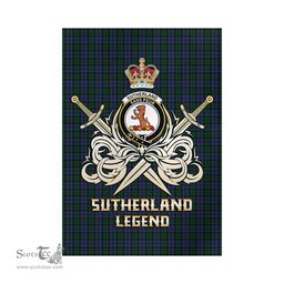 ScotsTee Shop Scottish Sutherland Clan Crest Tartan Flag The Golden Sword of Courageous Legacy Flag