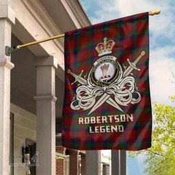 ScotsTee Shop Scottish Robertson Clan Crest Tartan Flag The Golden Sword of Courageous Legacy Flag