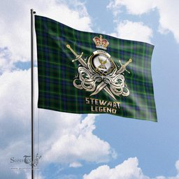 ScotsTee Shop Scottish Stewart Hunting Modern Clan Crest Tartan Flag The Golden Sword of Courageous Legacy Flag