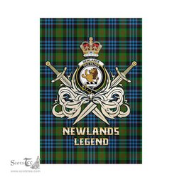 ScotsTee Shop Scottish Newlands of Lauriston Clan Crest Tartan Flag The Golden Sword of Courageous Legacy Flag