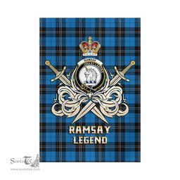 ScotsTee Shop Scottish Ramsay Blue Ancient Clan Crest Tartan Flag The Golden Sword of Courageous Legacy Flag