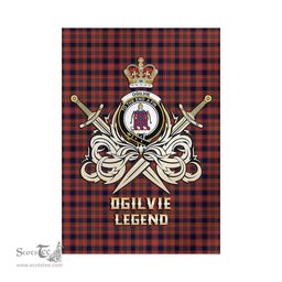 ScotsTee Shop Scottish Ogilvie (Ogilvy) Clan Crest Tartan Flag The Golden Sword of Courageous Legacy Flag