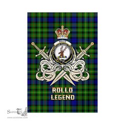 ScotsTee Shop Scottish Rollo Modern Clan Crest Tartan Flag The Golden Sword of Courageous Legacy Flag