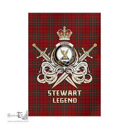 ScotsTee Shop Scottish Stewart of Galloway Clan Crest Tartan Flag The Golden Sword of Courageous Legacy Flag