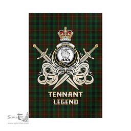ScotsTee Shop Scottish Tennant Clan Crest Tartan Flag The Golden Sword of Courageous Legacy Flag