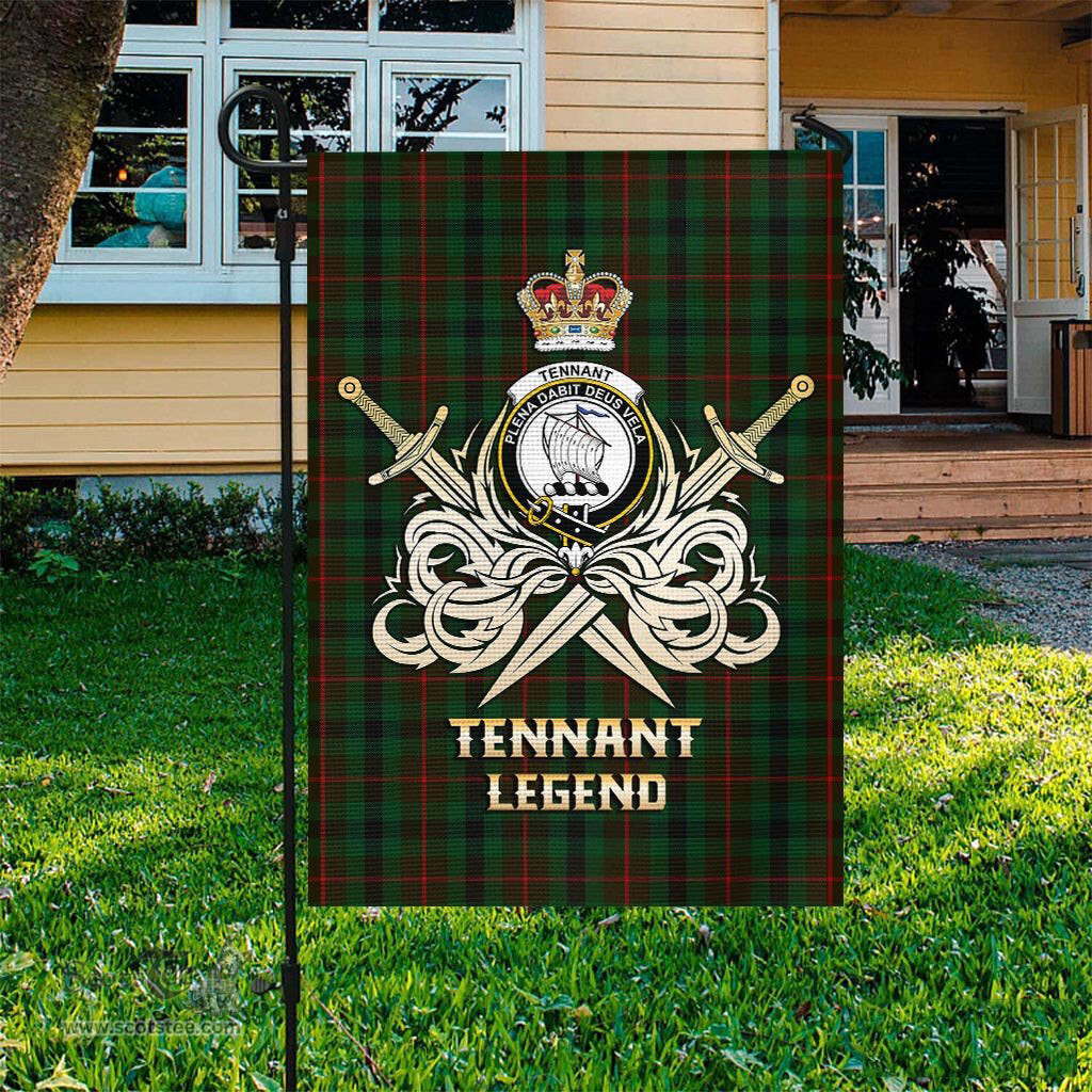 ScotsTee Shop Scottish Tennant Clan Crest Tartan Flag The Golden Sword of Courageous Legacy Flag