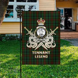 ScotsTee Shop Scottish Tennant Clan Crest Tartan Flag The Golden Sword of Courageous Legacy Flag
