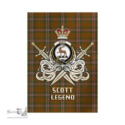 ScotsTee Shop Scottish Scott Brown Modern Clan Crest Tartan Flag The Golden Sword of Courageous Legacy Flag