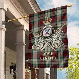 ScotsTee Shop Scottish Rose White Dress Clan Crest Tartan Flag The Golden Sword of Courageous Legacy Flag