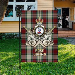ScotsTee Shop Scottish Rose White Dress Clan Crest Tartan Flag The Golden Sword of Courageous Legacy Flag