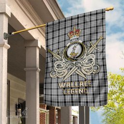 ScotsTee Shop Scottish Wallace Dress Clan Crest Tartan Flag The Golden Sword of Courageous Legacy Flag