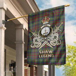 ScotsTee Shop Scottish Shaw Green Modern Clan Crest Tartan Flag The Golden Sword of Courageous Legacy Flag