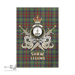 ScotsTee Shop Scottish Shaw Green Modern Clan Crest Tartan Flag The Golden Sword of Courageous Legacy Flag