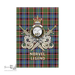 ScotsTee Shop Scottish Norvel Clan Crest Tartan Flag The Golden Sword of Courageous Legacy Flag