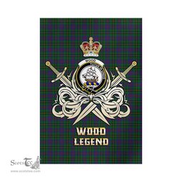 ScotsTee Shop Scottish Wood Clan Crest Tartan Flag The Golden Sword of Courageous Legacy Flag