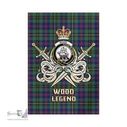 ScotsTee Shop Scottish Wood Modern Clan Crest Tartan Flag The Golden Sword of Courageous Legacy Flag