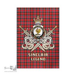 ScotsTee Shop Scottish Sinclair Modern Clan Crest Tartan Flag The Golden Sword of Courageous Legacy Flag