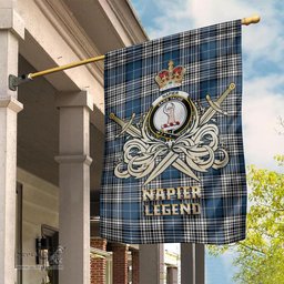 ScotsTee Shop Scottish Napier Modern Clan Crest Tartan Flag The Golden Sword of Courageous Legacy Flag