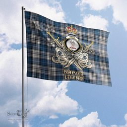 ScotsTee Shop Scottish Napier Modern Clan Crest Tartan Flag The Golden Sword of Courageous Legacy Flag