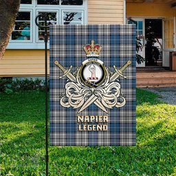 ScotsTee Shop Scottish Napier Modern Clan Crest Tartan Flag The Golden Sword of Courageous Legacy Flag