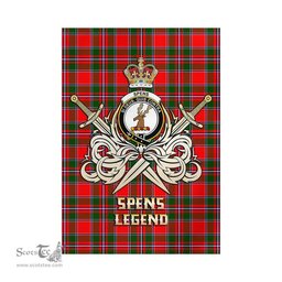 ScotsTee Shop Scottish Spens Modern Clan Crest Tartan Flag The Golden Sword of Courageous Legacy Flag