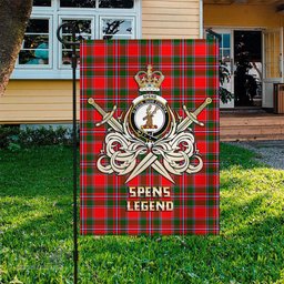 ScotsTee Shop Scottish Spens Modern Clan Crest Tartan Flag The Golden Sword of Courageous Legacy Flag
