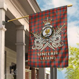 ScotsTee Shop Scottish Sinclair Ancient Clan Crest Tartan Flag The Golden Sword of Courageous Legacy Flag