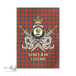 ScotsTee Shop Scottish Sinclair Ancient Clan Crest Tartan Flag The Golden Sword of Courageous Legacy Flag