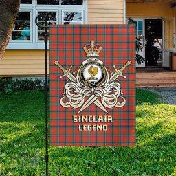 ScotsTee Shop Scottish Sinclair Ancient Clan Crest Tartan Flag The Golden Sword of Courageous Legacy Flag