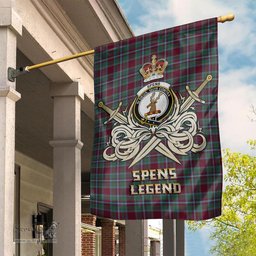 ScotsTee Shop Scottish Spens (Spence) Clan Crest Tartan Flag The Golden Sword of Courageous Legacy Flag